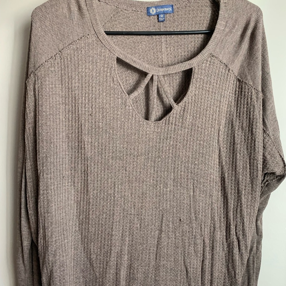 Democracy rustic loose fitting long sleeve shirt